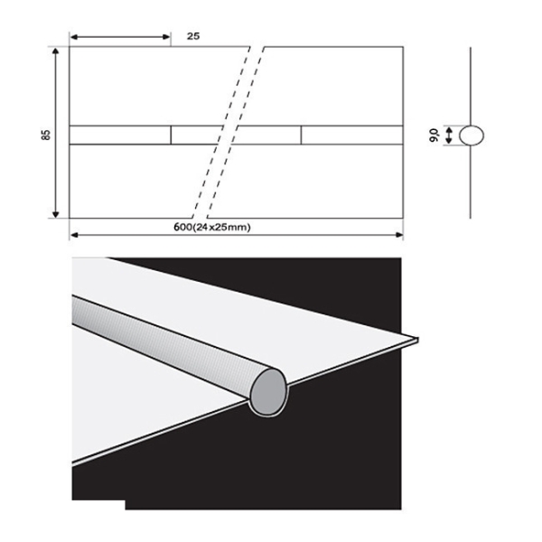 Керамическая подкладка ESAB Backing Pipe 12 (L- 600мм, круглая D-12 мм,уп.100 шт.) Сталькор Калуга